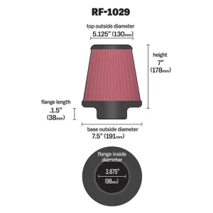K&N Universal Hava Filtresi RF-1029 thumb 2