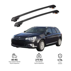 Citroen C5 Stationwagon 2012 - Sonrası Trx1 Thunder Carrier Kilitli Ara Atkı Siyah