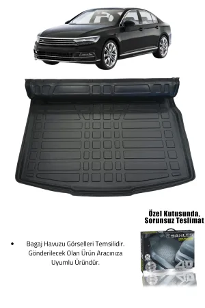 Drs Tuning Sahler Passat B8 2015-2023 Uyumlu 4.5D Premium Havuzlu Oto Paspas ve Liner Marka 3D Bagaj Havuzu - Görsel 2