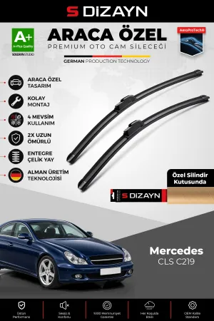 S-Dizayn Mercedes Cls C219 Ön Cam Silecek Seti 2004-2010 Premium Araca Özel 65-65 Cm A+ Kalite Aocs-