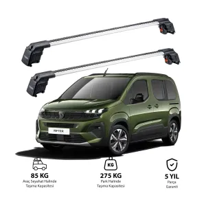 PEUGEOT RIFTER 2024 - Sonrası TRX2 Thunder Carrier Kilitli Ara Atkı Gri - Görsel 2