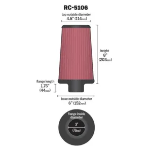 K&N Universal Hava Filtresi RC-5106 thumb 2