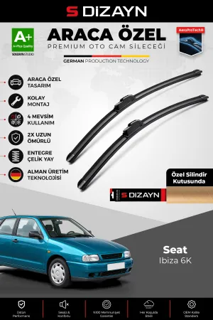 S-Dizayn Seat Ibiza 6K Ön Cam Silecek Seti 1993-2002 Premium Araca Özel 53-48 Cm A+ Kalite Aocs-1696