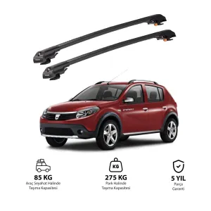 Dacia Sandero Stepway B90 2008-2012 Trx1 Thunder Carrier Kilitli Ara Atkı Siyah