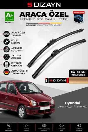 S-Dizayn Hyundai Atos - Atos Prime Mx Ön Cam Silecek Seti 1997-2008 Premium Araca Özel 50-40 Cm A+ K