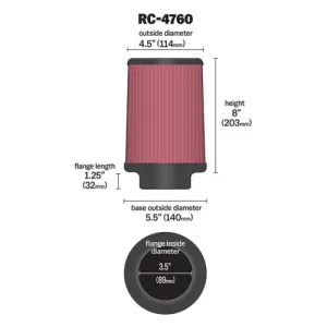 K&N Universal Hava Filtresi RC-4760 thumb 2