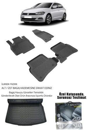 Drs Tuning Sahler Polo 2017-2025 Uyumlu 4.5D Premium Havuzlu Oto Paspas ve Liner Marka 3D ALT Bagaj Havuzu - Görsel 2