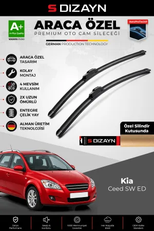 S-Dizayn Kia Ceed Sw Ön Cam Silecek Seti 2007-2009 Premium Araca Özel 60-45 Cm A+ Kalite Aocs-2061