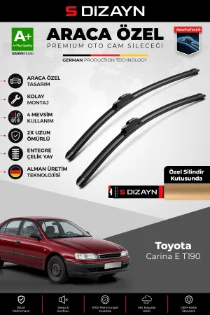 S-Dizayn Toyota Carina E T190 Ön Cam Silecek Seti 1992-1997 Premium Araca Özel 53-45 Cm A+ Kalite Ao