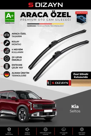 S-Dizayn Kia Seltos Ön Cam Silecek Seti 2026 Üzeri Premium Araca Özel 60-50 Cm A+ Kalite Aocs-2146