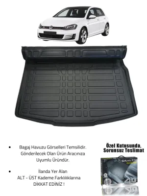 Drs Tuning Sahler Golf 7 2013-2020 Uyumlu 4.5d Premium Havuzlu Paspas ve Liner Marka 3D ÜST Bagaj Havuzu - Görsel 2