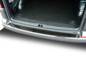 OMSA VW T6 Transporter Siyah Krom Arka Tampon Eşiği Tek Kapılı 2015 ve Sonrası thumb 5