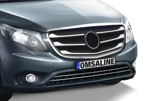 OMSA Mercedes Vito W447 Krom Ön Panjur Çercevesi 2 Parça 2014-2024 Arası thumb 4