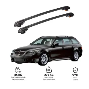 Bmw 5 Serisi 2004-2010 (E61) Seri̇si̇ Touring Trx1 Thunder Carrier Kilitli Ara Atkı Siyah