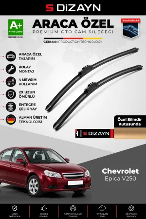 S-Dizayn Chevrolet Epica V250 Ön Cam Silecek Seti 2006-2011 Premium Araca Özel 55-50 Cm A+ Kalite Ao