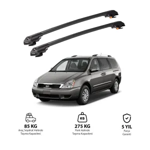 Kia Carnival 2006-2014 Trx1 Thunder Carrier Kilitli Ara Atkı Siyah