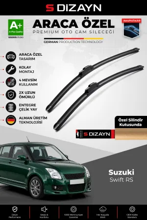 S-Dizayn Suzuki Swift RS Ön Cam Silecek Seti 2005-2010 Premium Araca Özel 53-45 Cm A+ Kalite AOCS-18