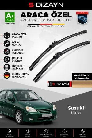 S-Dizayn Suzuki Liana Ön Cam Silecek Seti 2001-2007 Premium Araca Özel 55-45 Cm A+ Kalite Aocs-1926