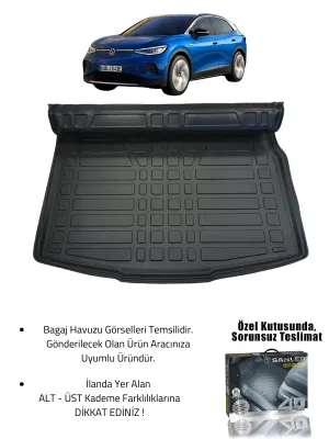 Volkswagen ID.4 2020 Sonrası Sahler 4.5D Premium Havuzlu Oto Paspas ve Liner 3D Üst Bagaj Havuzu - Görsel 2