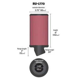 K&N Universal Hava Filtresi RU-1770 thumb 2