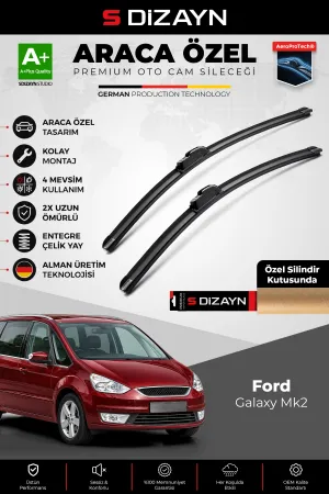 S-Dizayn Ford Galaxy Mk2 Ön Cam Silecek Seti 2006-2015 Premium Araca Özel 75-65 Cm A+ Kalite AOCS-17