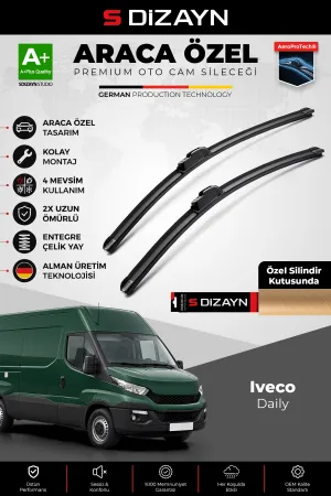 S-Dizayn Iveco Daily Ön Cam Silecek Seti 2014 Üzeri Premium Araca Özel 65-65 Cm A+ Kalite Aocs-1746