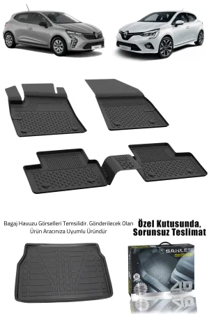 Sahler Renault Clio 5 2020+ Uyumlu 4.5D SAHLER Premium Havuzlu Paspas ve Liner Marka 3D Bagaj Havuzu - Clio - Görsel 2