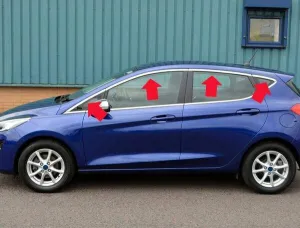 Omsa Ford Fiesta 7 Hb Krom Üst Cam Çerçevesi 8 Parça 2017 Ve Sonrası