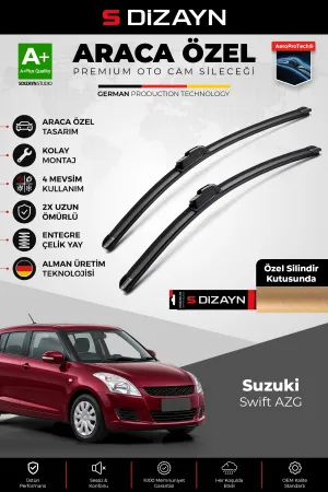 S-Dizayn Suzuki Swift Azg Ön Cam Silecek Seti 2010-2017 Premium Araca Özel 53-45 Cm A+ Kalite Aocs-1