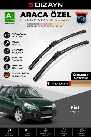S-Dizayn Fiat Sedici Ön Cam Silecek Seti 2006-2014 Premium Araca Özel 65-35 Cm A+ Kalite AOCS-1734