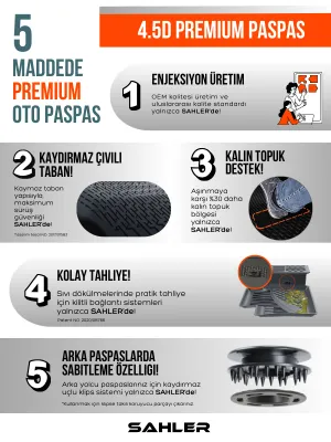 Sahler Opel Astra L 2022+ Uyumlu 4.5D Premium Havuzlu Oto Paspas ve Liner Marka 3D ÜST Bagaj Havuzu - Görsel 3