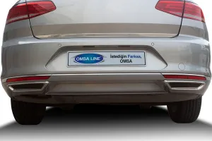 Omsa Vw Passat B8 Krom R Line Difüzör Egzoz Çerçevesi 2015-2019 Arası