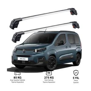 CITROEN BERLINGO 2024 - Sonrası TRX2 Thunder Carrier Kilitli Ara Atkı Gri - Görsel 2