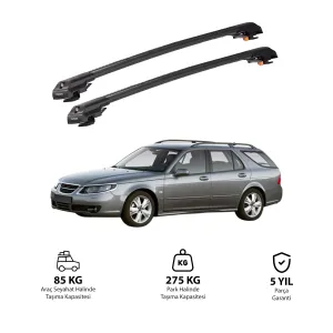 Saab 9-5 1998-2010 (Ys3E) Trx1 Thunder Carrier Kilitli Ara Atkı Siyah