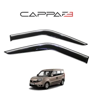 Fiat Doblo 2015-2022 Yıl Aralığı Uyumlu Cam Rüzgarlığı Kromlu 4 Parça - Görsel 3