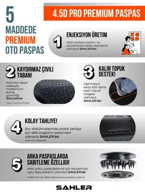 Sahler  Kuga 2020+ Uyumlu 4.5D Premium Havuzlu Oto Paspas ve Liner Marka 3D Bagaj Havuzu - Görsel 3