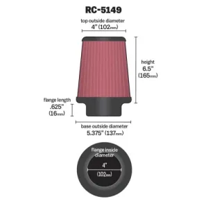 K&N Universal Hava Filtresi RC-5149 thumb 2
