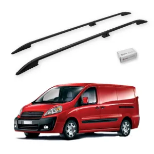 Turtle Fiat Scudo (Mk2) 2006-2016 / Uzun Şasi Tavan Çıtası Crown Siyah