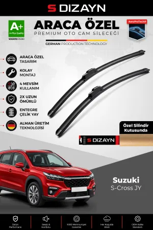 S-Dizayn Suzuki S-Cross Ön Cam Silecek Seti 2021 Üzeri Premium Araca Özel 65-35 Cm A+ Kalite Aocs-21