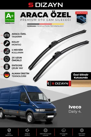 S-Dizayn Iveco Daily 4. Ön Cam Silecek Seti 2006-2014 Premium Araca Özel 60-60 Cm A+ Kalite Aocs-185