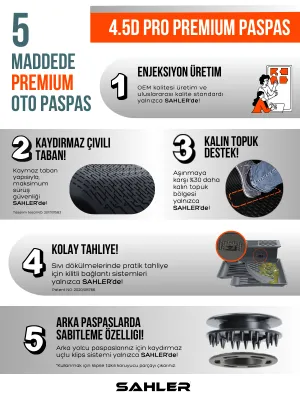 Sahler Nissan X-Trail Benzinli 2022+ Uyumlu 4.5D Premium Havuzlu Oto Paspas ve Liner Marka 3D Bagaj Havuzu - Görsel 3
