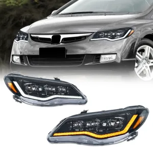 Honda Civic FD6 2006-2011 İÇİN 3 LENS FULL LED FAR - Görsel 2