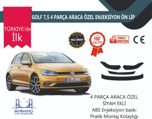 Boğaziçi uyumlu Vw Golf 7.5 4 Parça Siyah Ön lip modelleri Oto Aksesuar Shop'de. Kaliteli malzeme, hızlı kargo ve güvenli alışverişle hemen inceleyin.