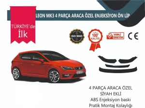 Boğaziçi uyumlu Seat Leon 2012 Sonrası 4 Parça Ön Lip Siyah modelleri Oto Aksesuar Shop'de. Kaliteli malzeme, hızlı kargo ve güvenli alışverişle hemen