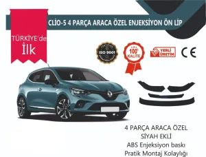 Boğaziçi uyumlu Renault Clio 5 2019 Sonrası 4 Parça Ön Lip Siyah modelleri Oto Aksesuar Shop'de. Kaliteli malzeme, hızlı kargo ve güvenli alışverişle hemen