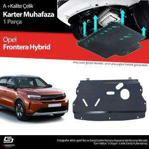 Opel Frontera 2025-Günümüz uyumlu Hybrid 1.2 Çelik Karter Muhafaza Koruma 2024 Üzeri A+ Kalite modelleri Oto Aksesuar Shop'de. Kaliteli malzeme, hızlı kargo ve
