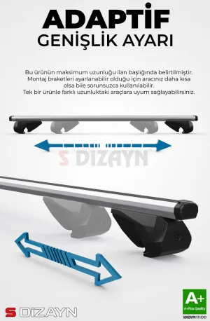 S-Dizayn Peugeot Partner S-Bar Atlas V1 Ara Atkı Tavan Taşıyıcı Barı Gri 140 Cm 2018 Üzeri A+ Kalite thumb 2