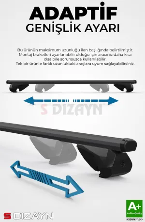 Drs Tuning VW Polo Cross S-Bar Atlas V1 Ara Atkı Tavan Taşıyıcı Barı Siyah 130 Cm 2009-2017 A+ Kalite - Görsel 2