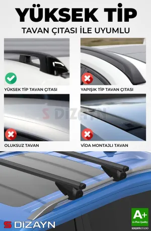 Drs Tuning VW Polo Cross S-Bar Atlas V1 Ara Atkı Tavan Taşıyıcı Barı Siyah 130 Cm 2009-2017 A+ Kalite - Görsel 3