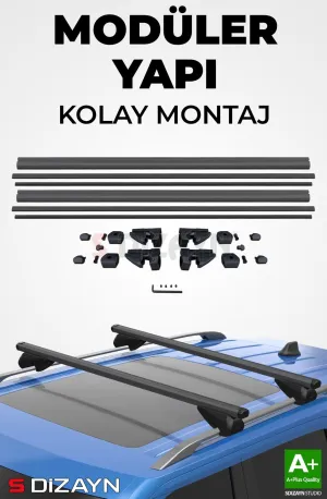 Drs Tuning VW Polo Cross S-Bar Atlas V1 Ara Atkı Tavan Taşıyıcı Barı Siyah 130 Cm 2009-2017 A+ Kalite - Görsel 4